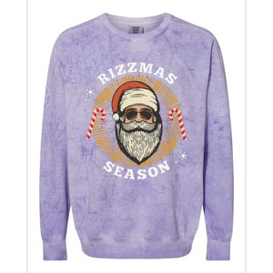 Retro Rizz The Season Funny Santa Clause Rizzler Colorblast Crewneck Sweatshirt