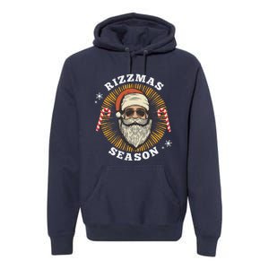 Retro Rizz The Season Funny Santa Clause Rizzler Premium Hoodie