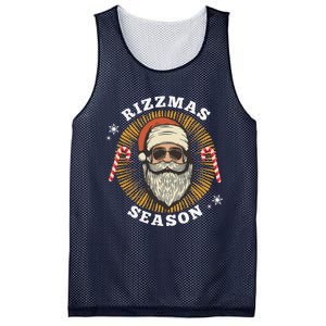 Retro Rizz The Season Funny Santa Clause Rizzler Mesh Reversible Basketball Jersey Tank