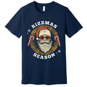 Retro Rizz The Season Funny Santa Clause Rizzler Premium T-Shirt