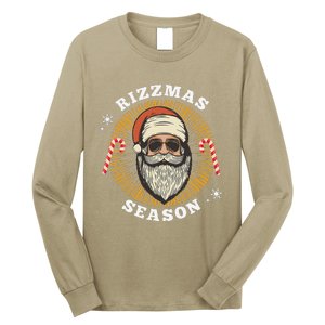 Retro Rizz The Season Funny Santa Clause Rizzler Long Sleeve Shirt