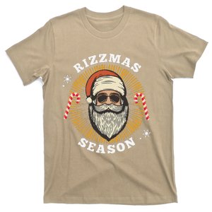 Retro Rizz The Season Funny Santa Clause Rizzler T-Shirt