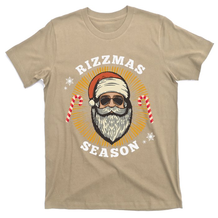 Retro Rizz The Season Funny Santa Clause Rizzler T-Shirt