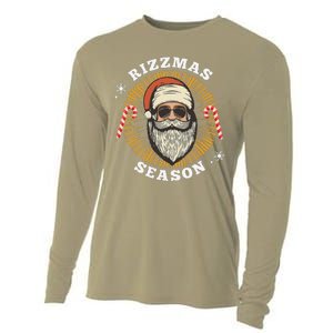 Retro Rizz The Season Funny Santa Clause Rizzler Cooling Performance Long Sleeve Crew