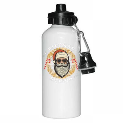 Retro Rizz The Season Funny Santa Clause Rizzler Aluminum Water Bottle