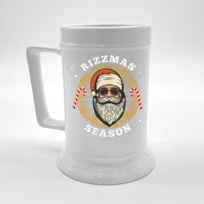 Retro Rizz The Season Funny Santa Clause Rizzler Beer Stein