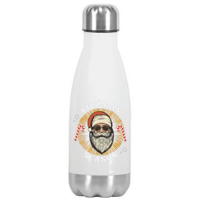 Retro Rizz The Season Funny Santa Clause Rizzler Stainless Steel Insulated Water Bottle