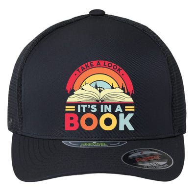 Reading Rainbow Take A Look It’S In A Book Reading Vintage Retro Rainbow Flexfit Unipanel Trucker Cap