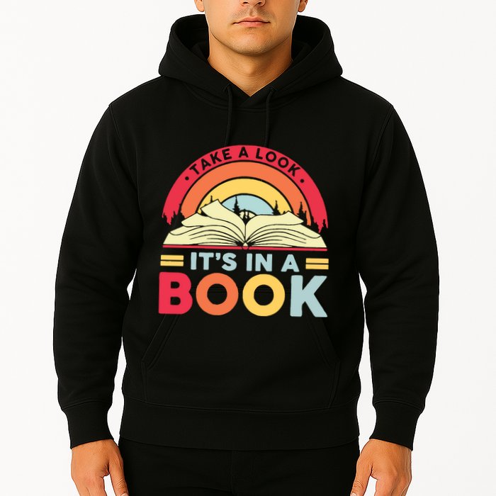 Reading Rainbow Take A Look It’S In A Book Reading Vintage Retro Rainbow Hoodie
