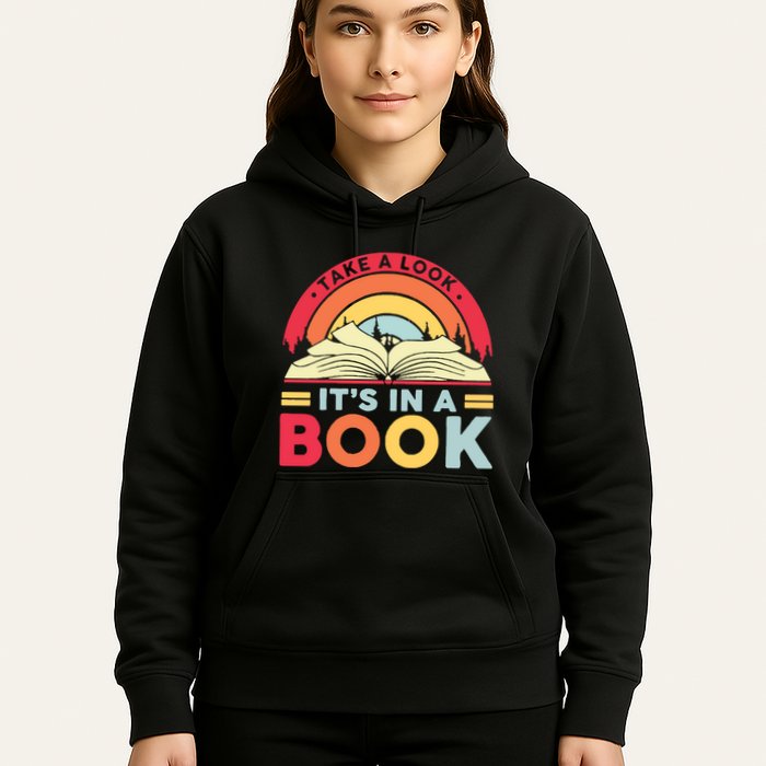 Reading Rainbow Take A Look It’S In A Book Reading Vintage Retro Rainbow Hoodie