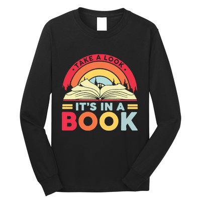 Reading Rainbow Take A Look It’S In A Book Reading Vintage Retro Rainbow Long Sleeve Shirt