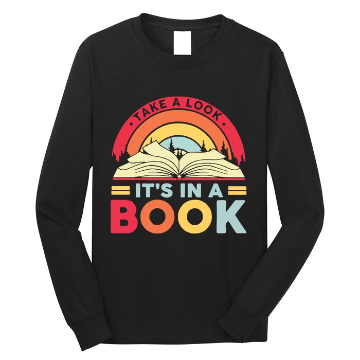 Reading Rainbow Take A Look It’S In A Book Reading Vintage Retro Rainbow Long Sleeve Shirt