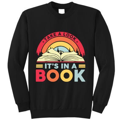 Reading Rainbow Take A Look It’S In A Book Reading Vintage Retro Rainbow Sweatshirt