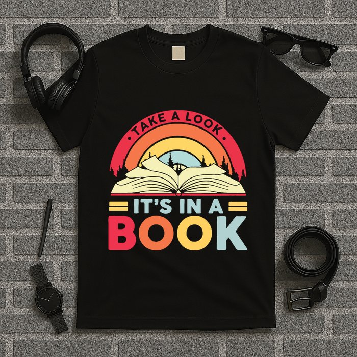Reading Rainbow Take A Look It’S In A Book Reading Vintage Retro Rainbow T-Shirt