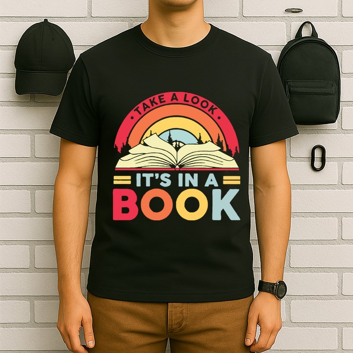 Reading Rainbow Take A Look It’S In A Book Reading Vintage Retro Rainbow T-Shirt