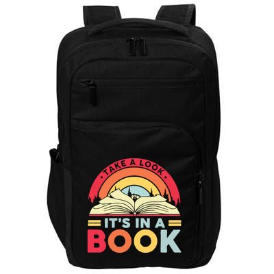 Reading Rainbow Take A Look It’S In A Book Reading Vintage Retro Rainbow Impact Tech Backpack
