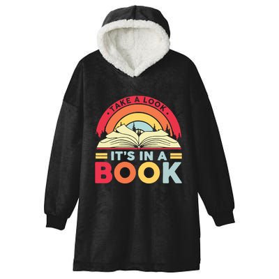 Reading Rainbow Take A Look It’S In A Book Reading Vintage Retro Rainbow Hooded Wearable Blanket