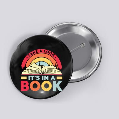 Reading Rainbow Take A Look It’S In A Book Reading Vintage Retro Rainbow Button