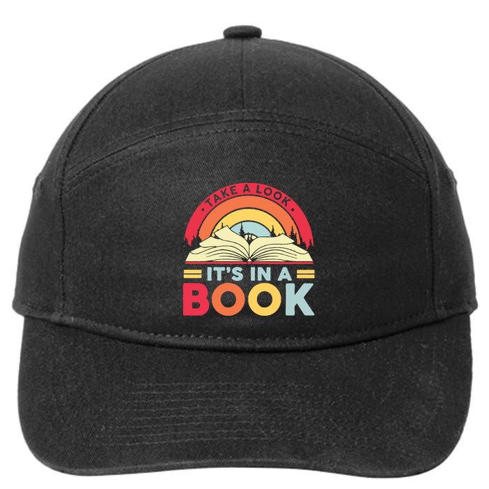 Reading Rainbow Take A Look It’S In A Book Reading Vintage Retro Rainbow 7-Panel Snapback Hat
