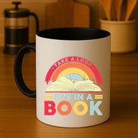 Reading Rainbow Take A Look It’S In A Book Reading Vintage Retro Rainbow Mug
