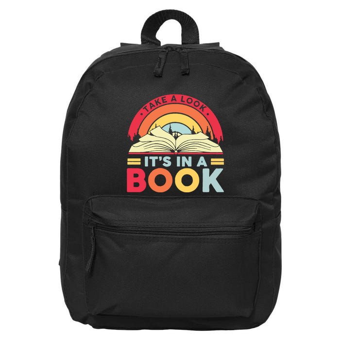 Reading Rainbow Take A Look It’S In A Book Reading Vintage Retro Rainbow 16 in Basic Backpack