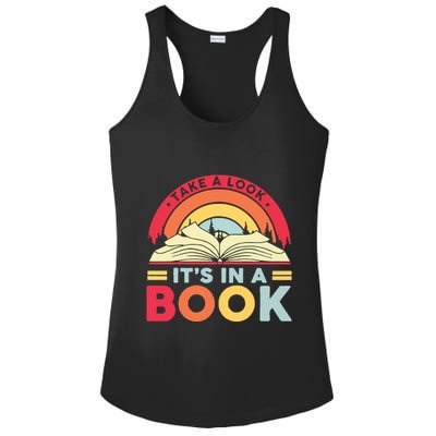 Reading Rainbow Take A Look It’S In A Book Reading Vintage Retro Rainbow Ladies PosiCharge Competitor Racerback Tank