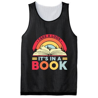 Reading Rainbow Take A Look It’S In A Book Reading Vintage Retro Rainbow Mesh Reversible Basketball Jersey Tank