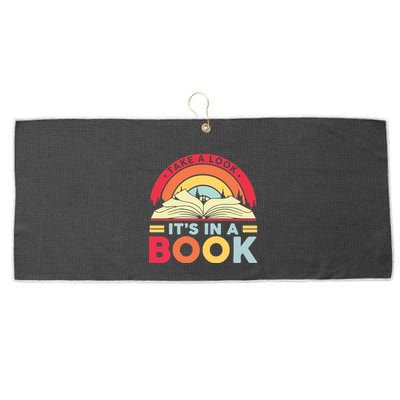 Reading Rainbow Take A Look It’S In A Book Reading Vintage Retro Rainbow Large Microfiber Waffle Golf Towel