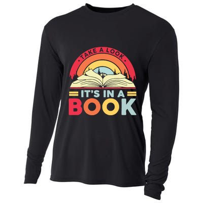 Reading Rainbow Take A Look It’S In A Book Reading Vintage Retro Rainbow Cooling Performance Long Sleeve Crew