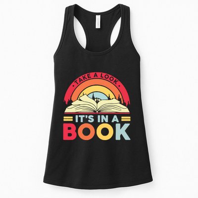 Reading Rainbow Take A Look It’S In A Book Reading Vintage Retro Rainbow Womens Tank Top