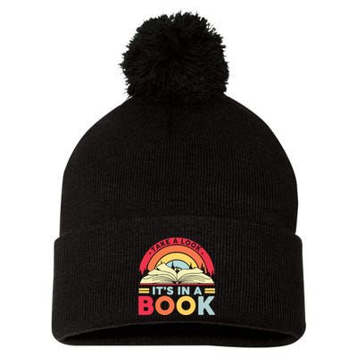 Reading Rainbow Take A Look It’S In A Book Reading Vintage Retro Rainbow Pom Pom 12in Knit Beanie