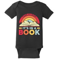 Reading Rainbow Take A Look It’S In A Book Reading Vintage Retro Rainbow Baby Bodysuit