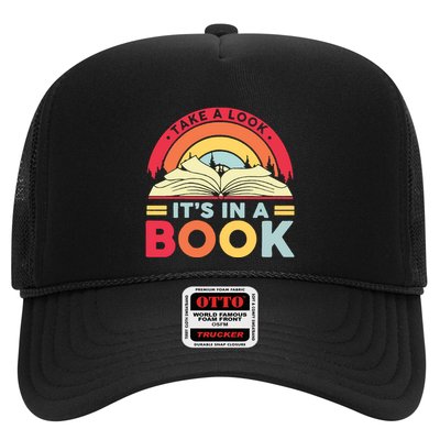 Reading Rainbow Take A Look It’S In A Book Reading Vintage Retro Rainbow Trucker Hat