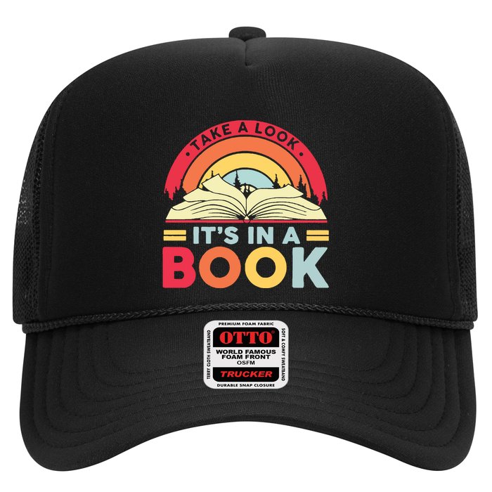 Reading Rainbow Take A Look It’S In A Book Reading Vintage Retro Rainbow Trucker Hat