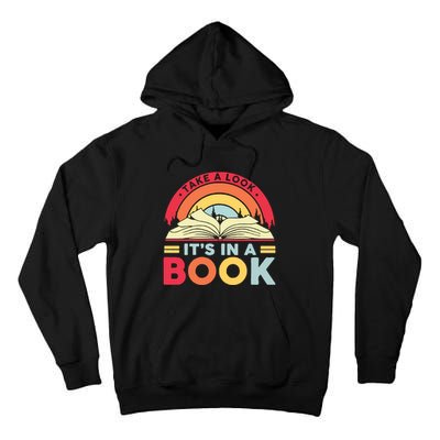 Reading Rainbow Take A Look It’S In A Book Reading Vintage Retro Rainbow Tall Hoodie
