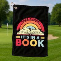 Reading Rainbow Take A Look It’S In A Book Reading Vintage Retro Rainbow Golf Towel
