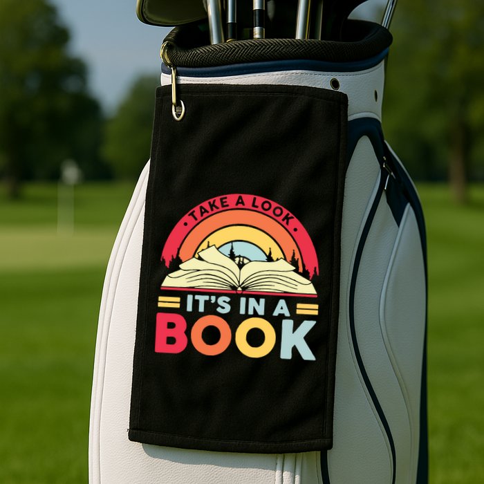 Reading Rainbow Take A Look It’S In A Book Reading Vintage Retro Rainbow Golf Towel