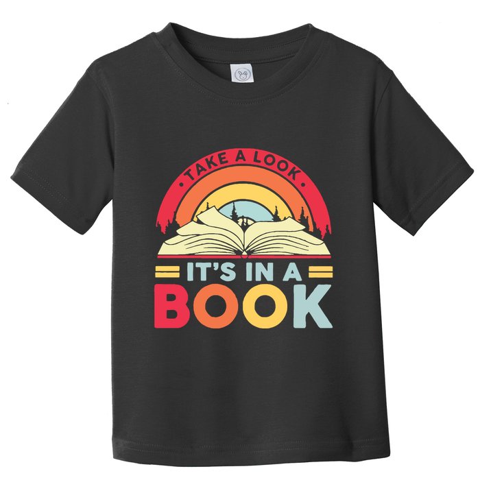 Reading Rainbow Take A Look It’S In A Book Reading Vintage Retro Rainbow Toddler T-Shirt