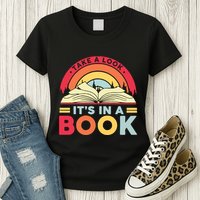 Reading Rainbow Take A Look It’S In A Book Reading Vintage Retro Rainbow Womens T-Shirt