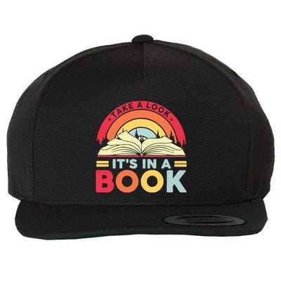 Reading Rainbow Take A Look It’S In A Book Reading Vintage Retro Rainbow Wool Snapback Cap