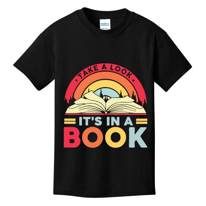 Reading Rainbow Take A Look It’S In A Book Reading Vintage Retro Rainbow Kids T-Shirt