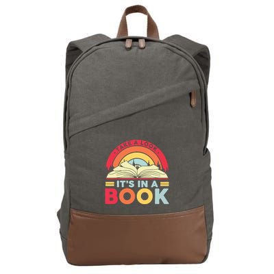 Reading Rainbow Take A Look It’S In A Book Reading Vintage Retro Rainbow Cotton Canvas Backpack