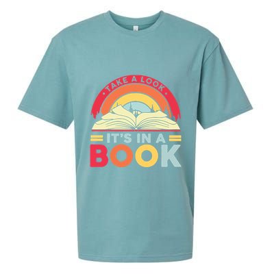 Reading Rainbow Take A Look It’S In A Book Reading Vintage Retro Rainbow Sueded Cloud Jersey T-Shirt