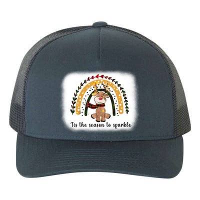 Rainbow Reindeer Tis The Season To Bleached Gift Yupoong Adult 5-Panel Trucker Hat