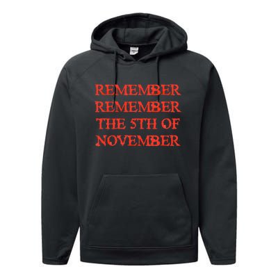 Remember Remember The 5th Of November Performance Fleece Hoodie