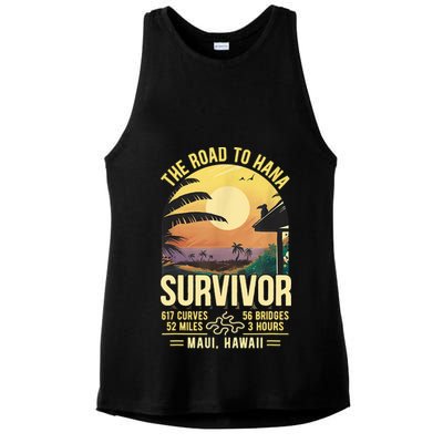 RJC Road To Hana Survivor Maui Hawaii Trip Adventure Ladies PosiCharge Tri-Blend Wicking Tank