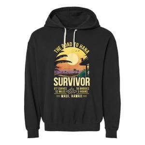 RJC Road To Hana Survivor Maui Hawaii Trip Adventure Garment-Dyed Fleece Hoodie