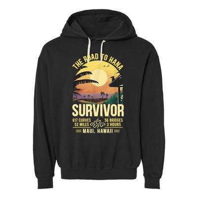 RJC Road To Hana Survivor Maui Hawaii Trip Adventure Garment-Dyed Fleece Hoodie