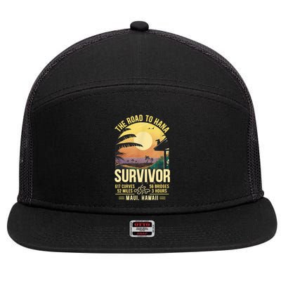 RJC Road To Hana Survivor Maui Hawaii Trip Adventure 7 Panel Mesh Trucker Snapback Hat