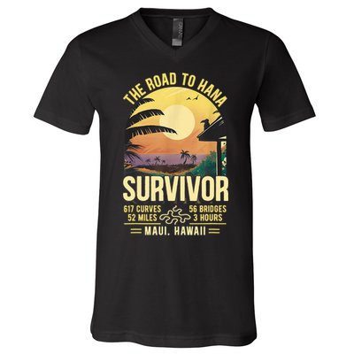 RJC Road To Hana Survivor Maui Hawaii Trip Adventure V-Neck T-Shirt